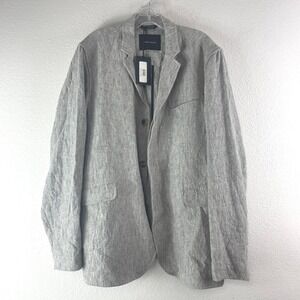 Wings+Horns Washed 100% Linen Blazer Mens Size XL Grey Coastal Summer New